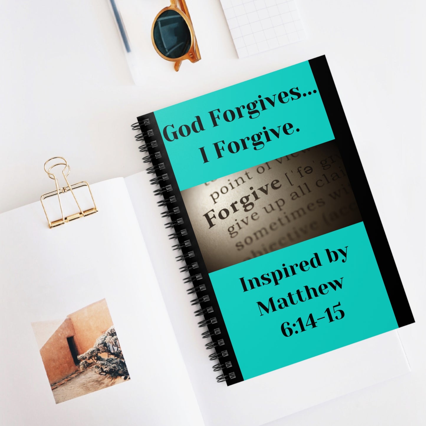 God Forgives...I Forgive. - Inspired by Matthew 6:14-15 - Spiral Notebook - Ruled Line
