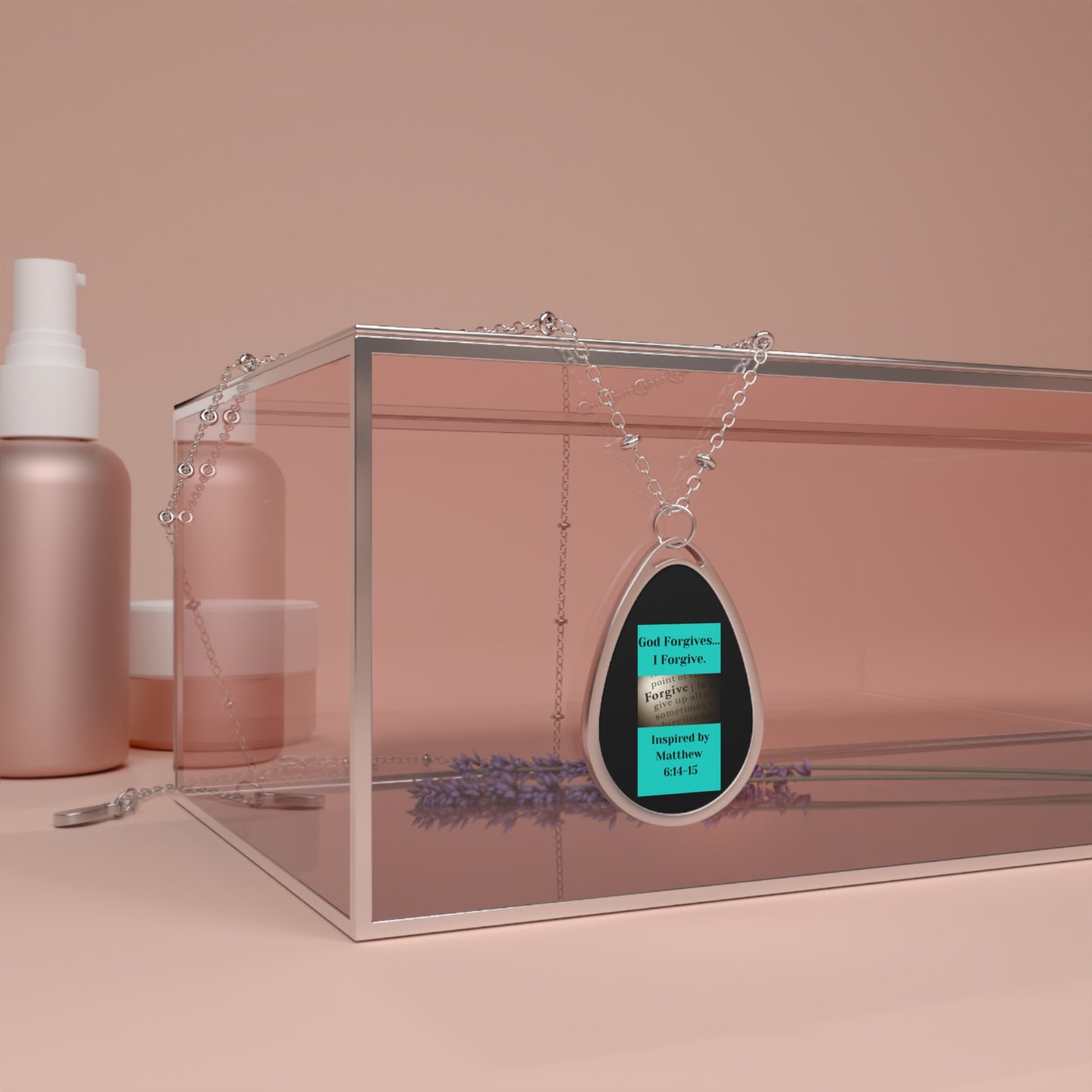 God Forgives...I Forgive. - Inspired by Matthew 6:14-15. - Oval Necklace