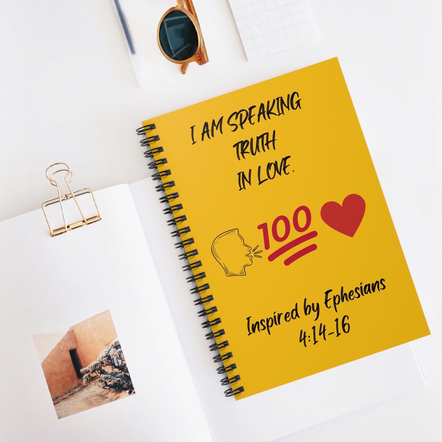 I Am Speaking Truth In Love. - Inspired by Ephesians 4: 14- 16 - Spiral Notebook - Ruled Line
