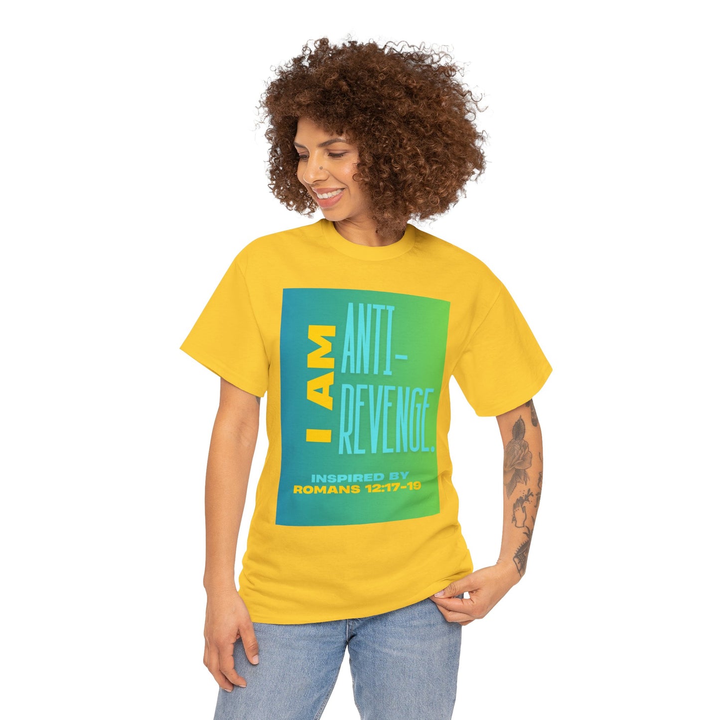I AM Anti-Revenge. - Inspired by Romans 12:17- 19.  Unisex Heavy Cotton Tee