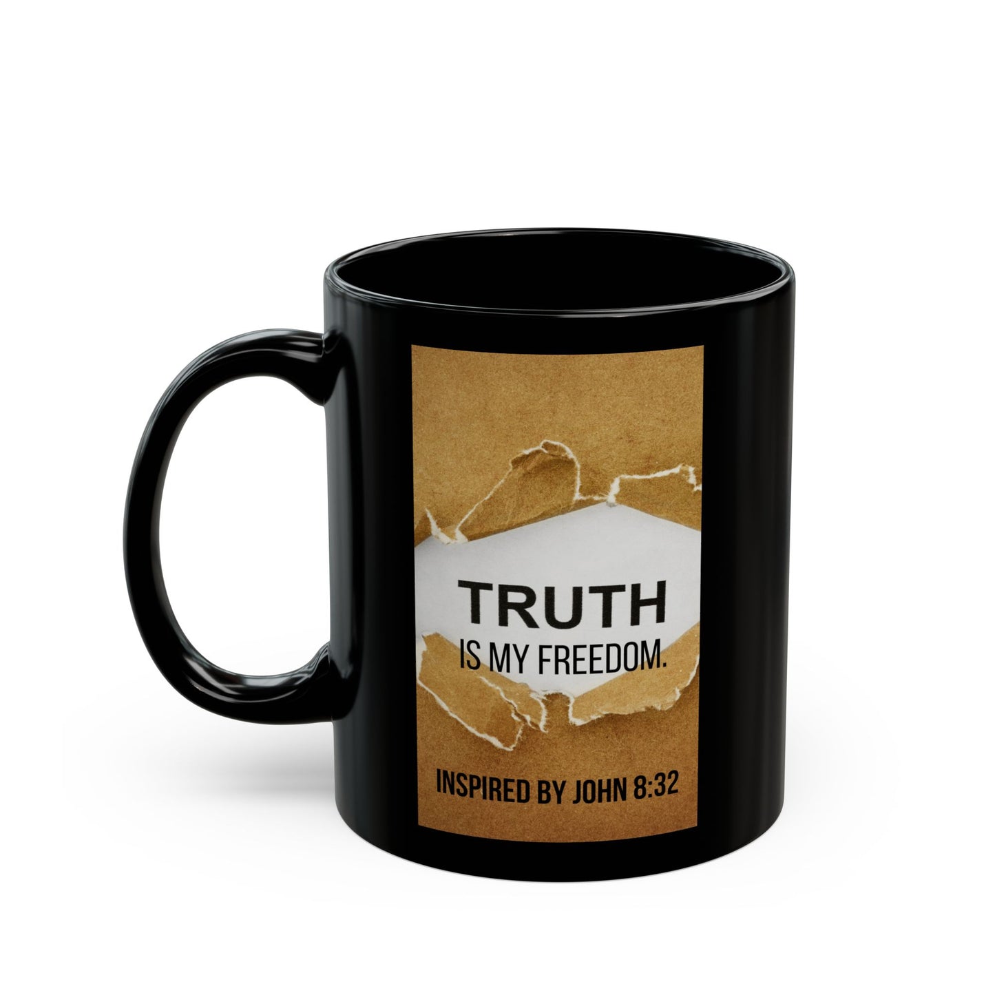 Truth Is My Freedom - Inspired by John 8: 32- Inspirational Black Accent Mug (11oz, 15oz)